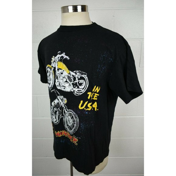 Vtg 90s Caribbean Dream T-Shirt Motorcycles Made Different in the USA‎ Winner XL - Picture 6 of 10